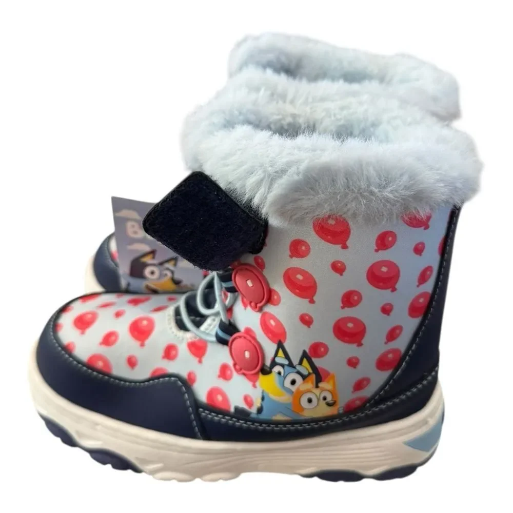New GroundUp Bluey & Bingo Keepy Uppy Balloons Furry Toddler Winter Boots 12